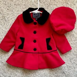 Rothschild Toddler Wool Coat with matching hat 2T